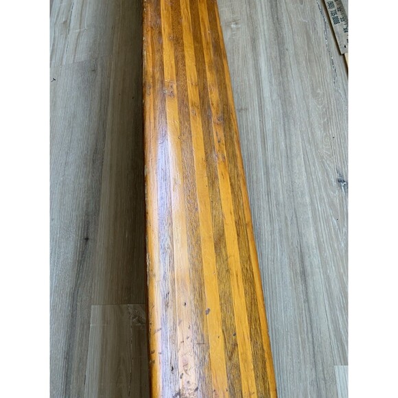 Vintage Solid Wood Water Ski Single Rubber Bindings Unknown Maker EUC - Picture 10 of 14